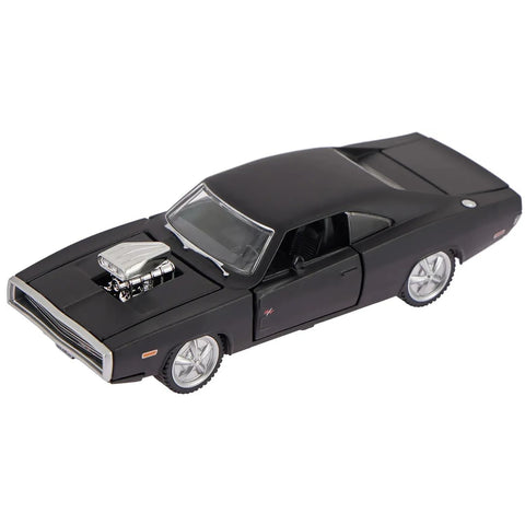 1:36 Dodge Charger R/T Die-Cast Model Car – Classic Black Muscle Car with Openable Doors, Hood & Trunk