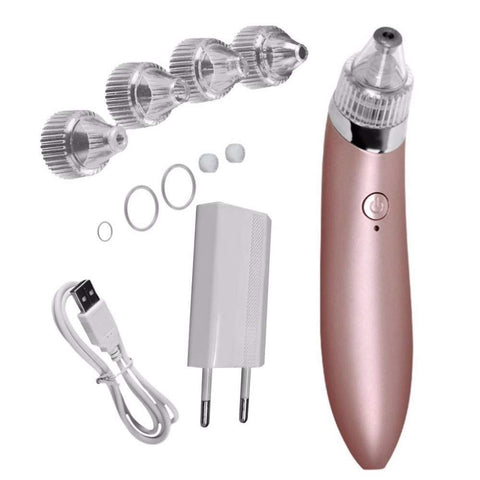 not known Blackhead Vacuum pressure type acne pore cleaning instrument Cleaner Suction Comedo Remover Diamond Derma brasion Facial Pores Cleaner USB Charge Skin Remover-Ivory color