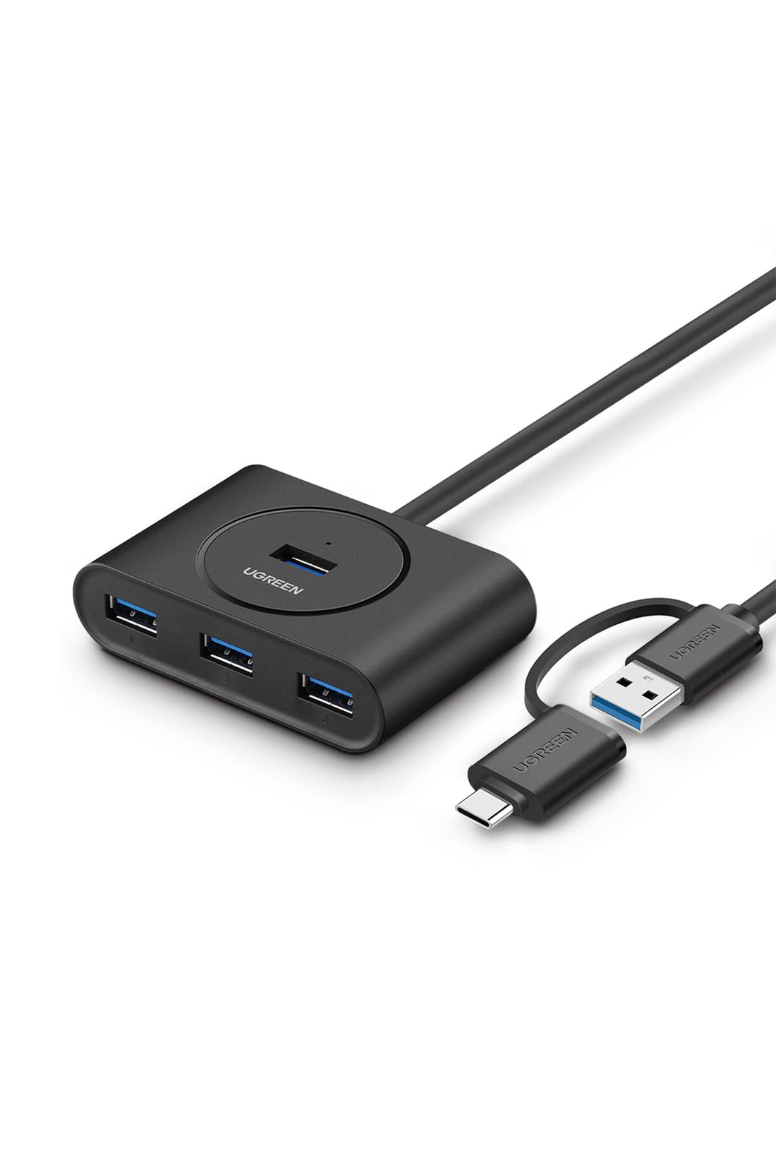 UGREEN 2-in-1 4-Port USB 3.0 to USB-C and USB-A with 5Gbps Data Speed and OTG Function Compatible (1M) - Black