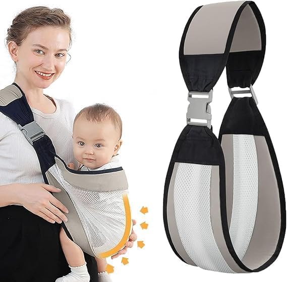 Adjustable Baby Carrier with Breathable 3D Mesh, Comfortable Baby Wrap Carrier for Newborns and Toddlers, Comfortable Hands-Free Carrying Solution (Black)