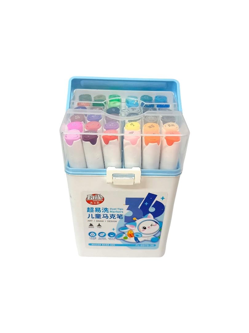 S&A No. FL-8979-36 Transparent Round Tip Marker for Shading 36-Piece Set