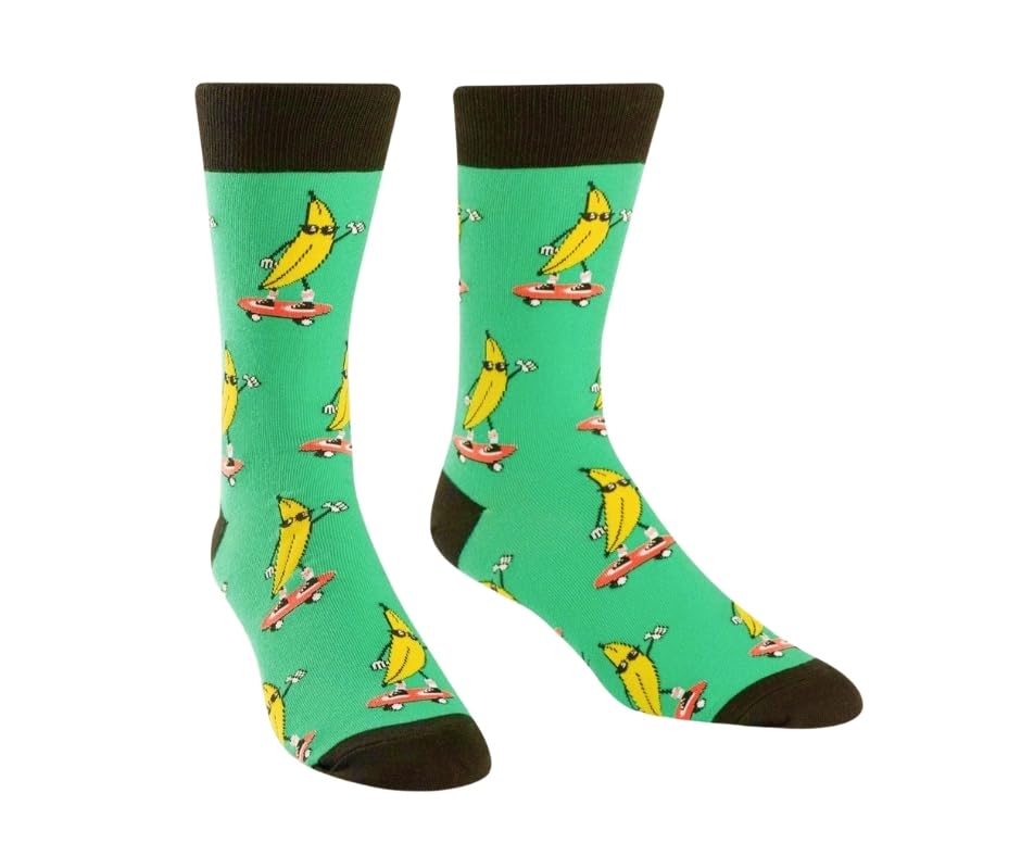 Go Bananas Design Cotton Long Socks Free Size Fits 38-44 for Unisex - Green