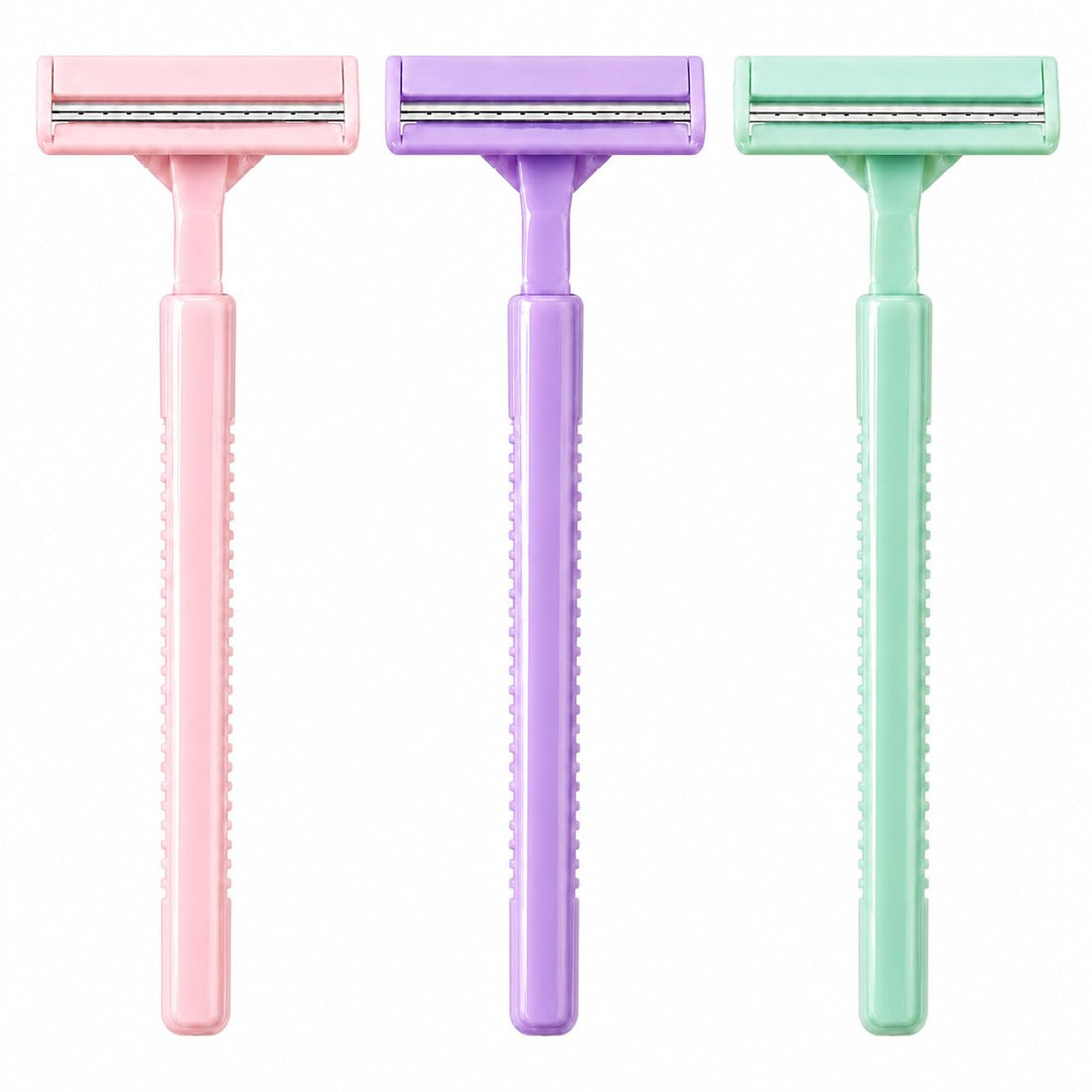 Women's Body Razors Set, Hair Removal Blades for Legs and Arms, Non-Slip Handle, Multi-Colour, Light Travel Razors (3 Pieces)