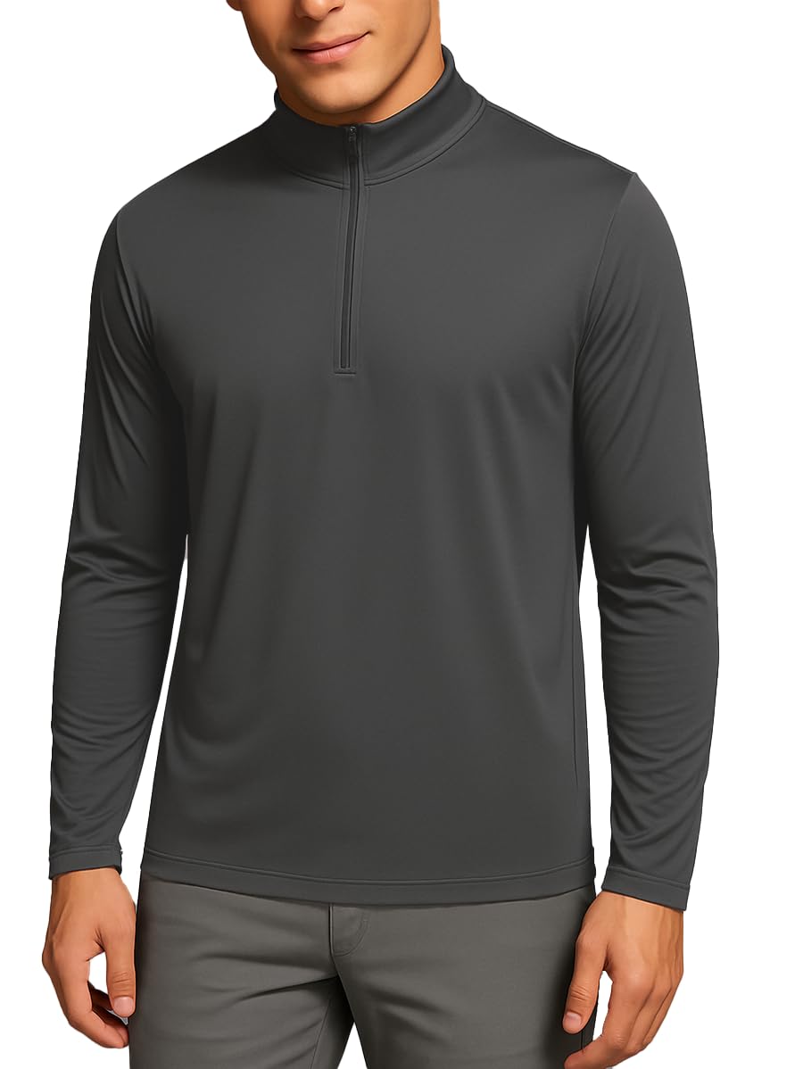 Sports T-Shirt - long sleeve top - Half zipper quick dry Tee - Running and gym T- shirts - sportswear for men
