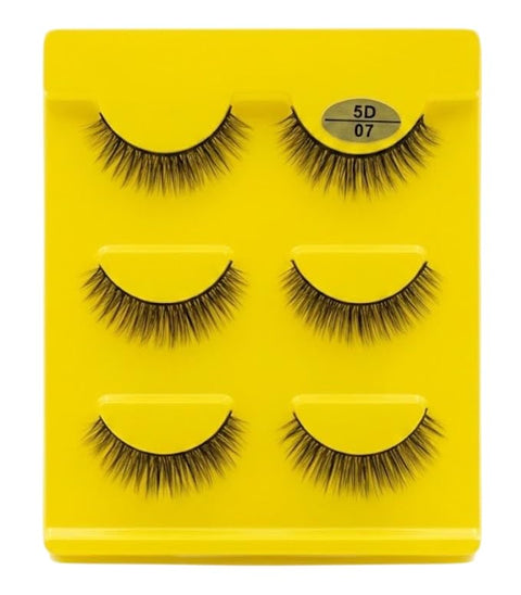 3 PAIRS 6D Faux Mink False Eyelashes | Reusable Lightweight & Natural Looking | Bold Eye Makeup Look (N07)