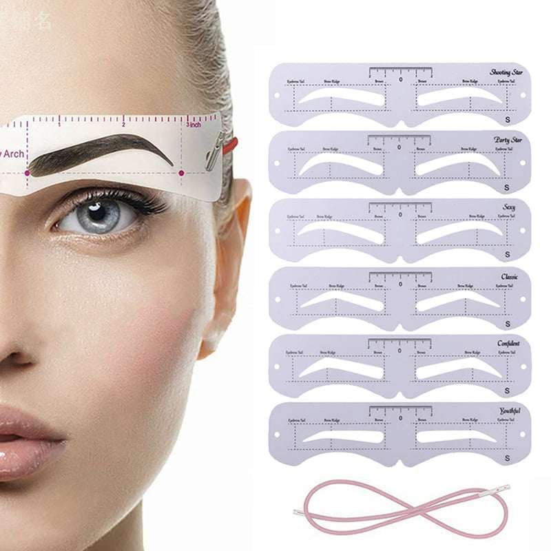 Eyebrow stencils kits for beginners (6 Styles Small size)