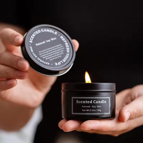 1PC Scented Candles Jar Vintage Black Candle Jars Soy Wax Fragrance Candle Wedding Birthday Gift Home Decoration