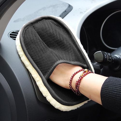 Car Cleaning Mitt & Polishing Mitt, Super Absorbent Microfiber Cleaning Mitt, Multi-Use for Cars, Sofas, Wood, Glass, Washable and Reusable…