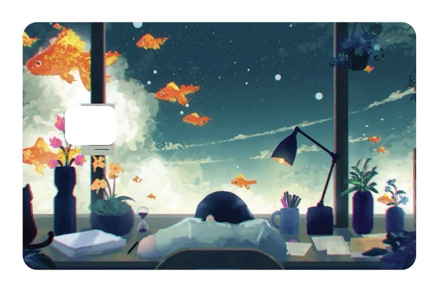 Dreaming Downtown japanese asian anime debit visa card sticker skin