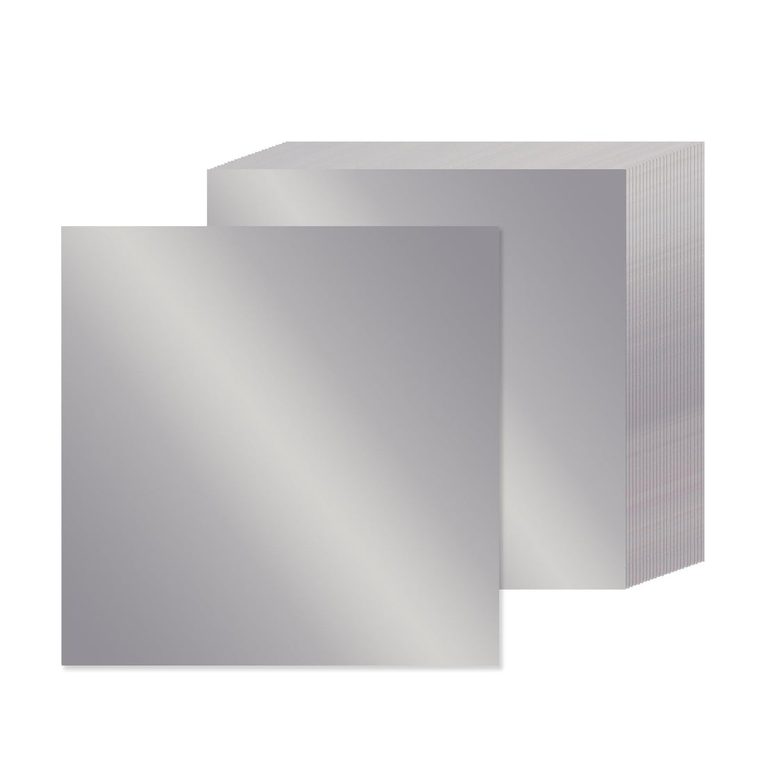 15 Sheets Silver Metallic Cardstock Paper 12" x 12", 92lb/250gsm Thick Paper Foil Cardstock Shiny Mirror Paper Glitter Paper for Crafts Scrapbook Card Making Invitations Party Decoration (Silver)