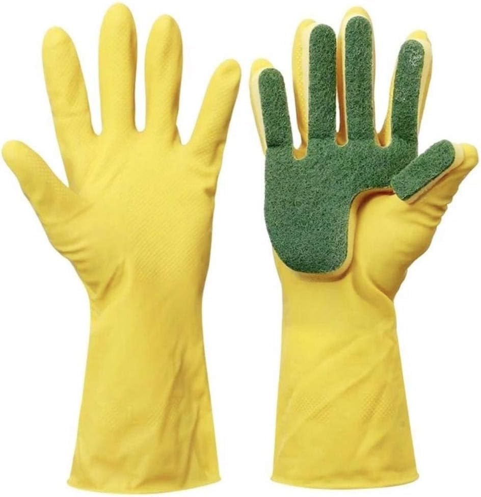 MySouq-Store 1 Pair Home Washing Cleaning Gloves Garden Kitchen Dish Sponge Fingers Rubber Household Cleaning Gloves for Dishwashing