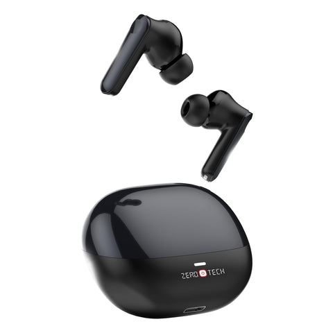 ZEROTECH Wireless Earbuds with Active Noise Cancellation, Bluetooth 5.3, 4 Mics, IPX4 Waterproof, 30 Hours Battery, ZPCE-B01i (Black)