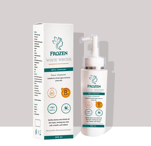 Nutraville Frozen Skin Cleanser with Salicylic Acid Niacinamide Aloe Vera and Tea Tree Oil Deep Pore Cleansing Face Wash for Oily Acne Prone and Combination Skin Removes Oil Blackheads 200ml