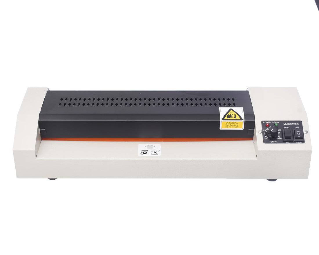 Upright. Mini 8306 Laminator Machine, A3 Thermal Laminator, Hot & Cold System for Professional Finish, Use for Home, Office, School - White Black