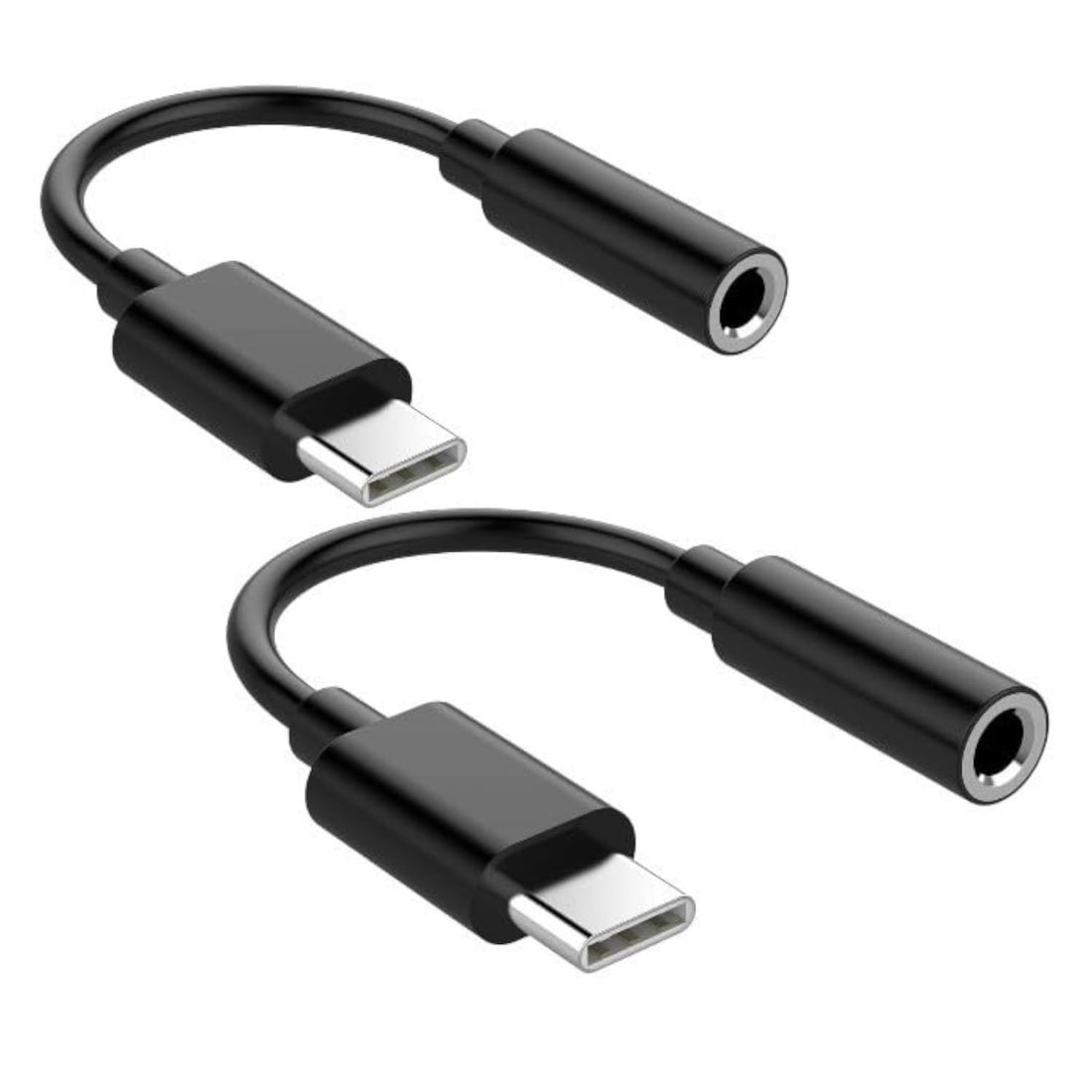 USB C to 3.5mm Headphone Jack Adapter, Type C to Aux Audio Dongle with Hi-Fi DAC Chip, Compatible with iPhone 16/15 Pro Max Samsung Galaxy S24/S23 Ultra iPad Pixel (Black 2 Pcs)