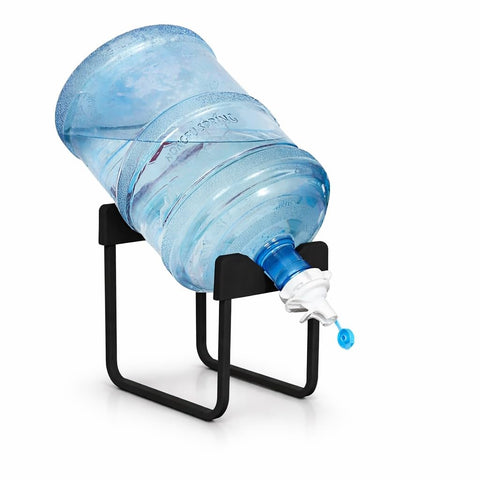 Water Bottle Stand with Faucet - 19 L Water Jug Holder, Manual Operated Drinking Water Dispenser Rack, Portable for Kitchen Counter, Home, School & Camping