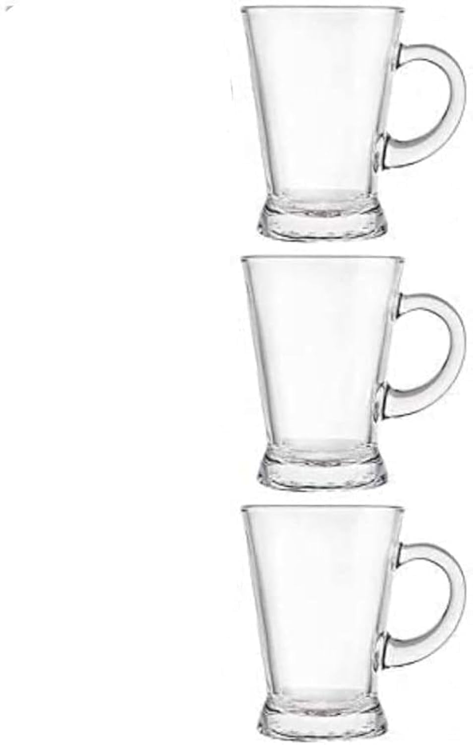 Portal Small Glass Tea Cups Set of 3 Pieces Transparent