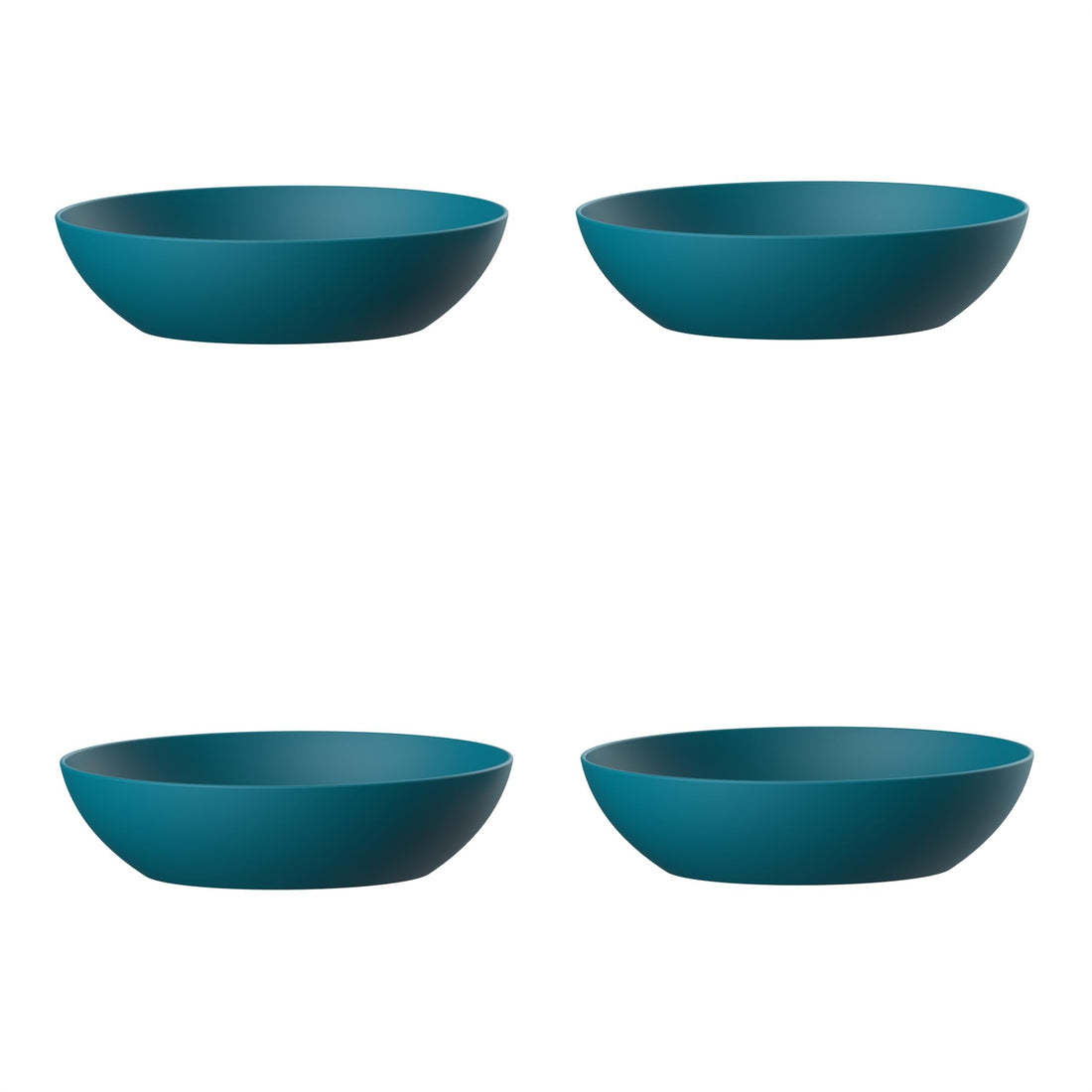 M-Design Lifestyle™ Deep Plate 20 cm - Pack of 4 - BPA Free, Microwave Safe, Dishwasher Safe, Food Safe, Stackable - Teal