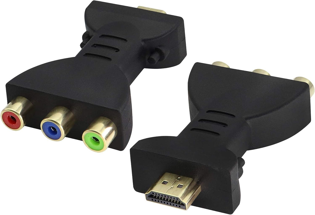 2 pcs HDMI RCA Audio and Video Adapter,1080P 3 Way Splitter Digital Signal AV HDMI to 3 RCA Audio Adapter Interface Converter,Suitable for PC, HDTV, DVD, Projector, etc.