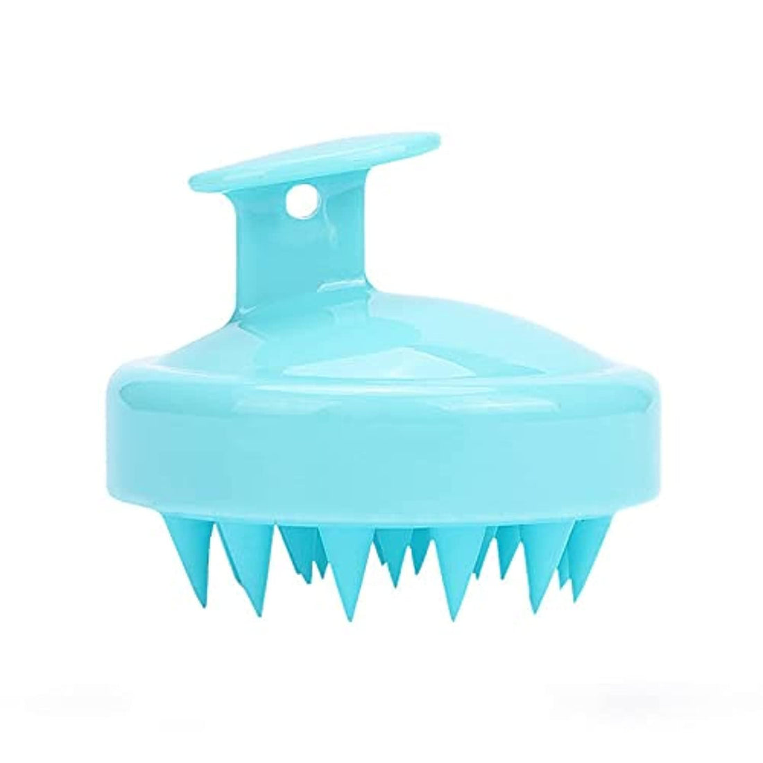 AMUAE Hair Scalp Massager with Soft Silicone Bristles,Shampoo Brush with Knob- Style Handle