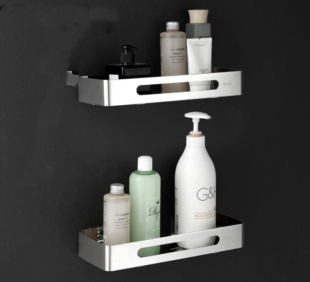 Bath Corner Basket Corner Rack Rack Wall Mounted 304 Stainless Steel Wire Drawing Storage, Bathroom Bathroom Kitchen Balcony Corner Frame Easy to assemble, Double Layer