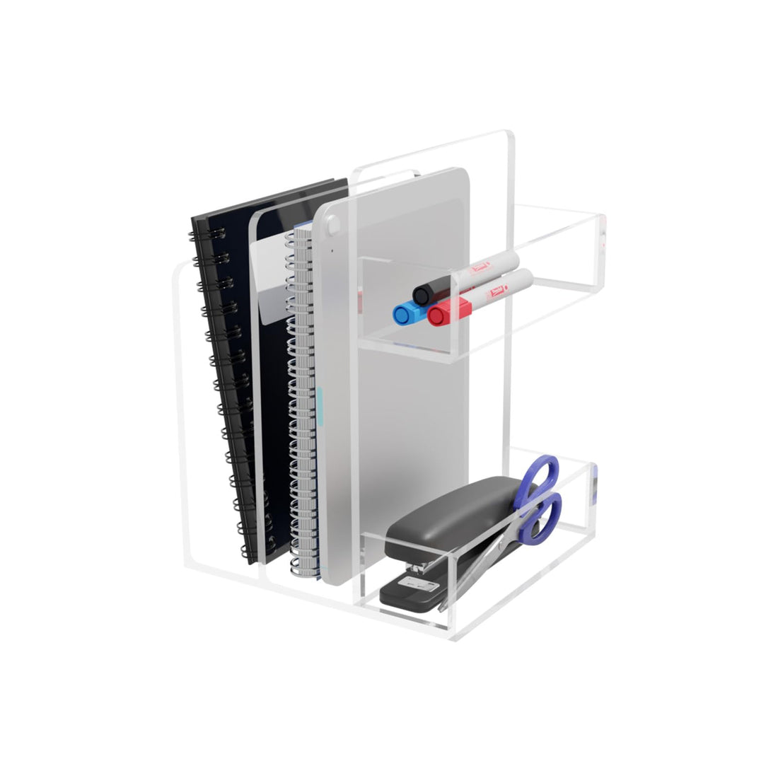 Acrylic Magazine File Holder, Clear Acrylic Desk Organizer Mail and Folder Holder, Desk Accessories & Workspace Organizers File Sorter for Folders Mail Magazines Pens