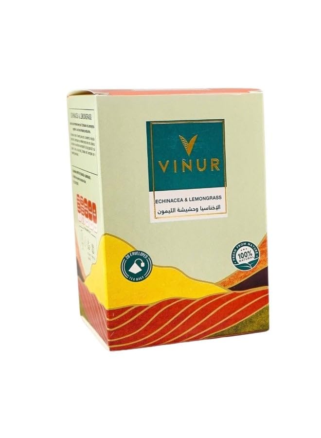Organic Echinacea & Lemon Grass Herbal Tea – 20 Pyramidal Tea Bags