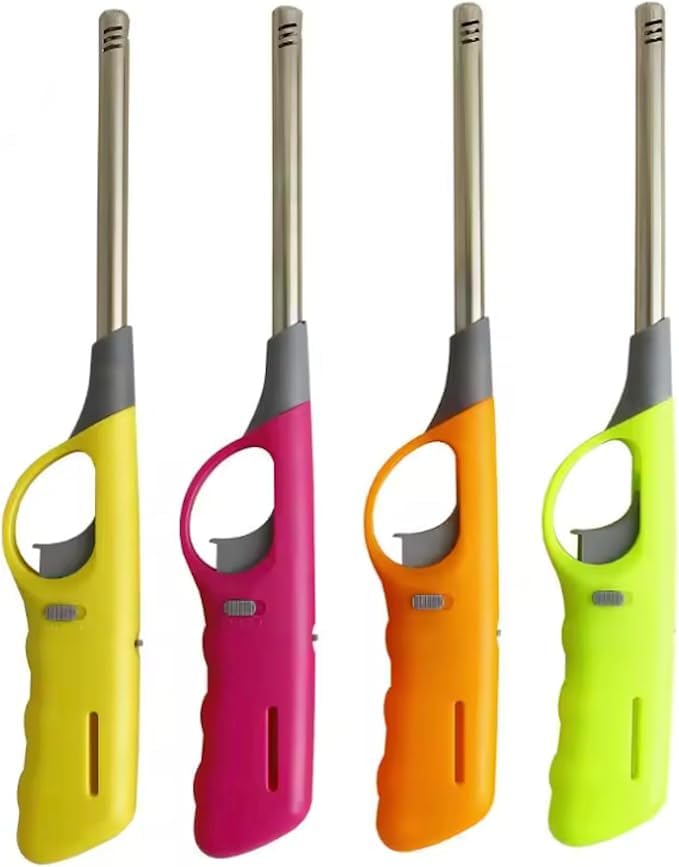 Volora 4 Pack Multipurpose Lighter, Multipurpose Windproof Stainless Steel Lighter, Refillable Gas Spoon, New Generation for Kitchen, BBQ, Candles, Grill Fireplace, Incense, Charcoal