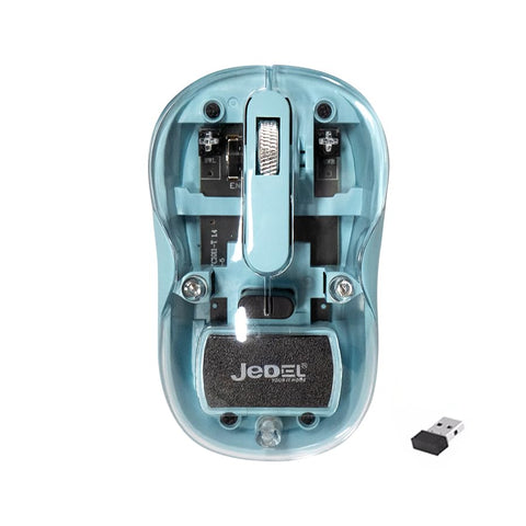 For JeDEL Wireless, Bluetooth Rechargeable Mouse - 1600 DPI Adjustable - Battery Life 180 Hours (WD141 Blue)
