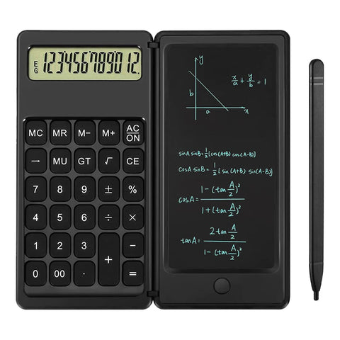 iPepul Desk Calculator,Desktop Calculator with Writing Tablet,Premium School Supplies for High School Students (Black)