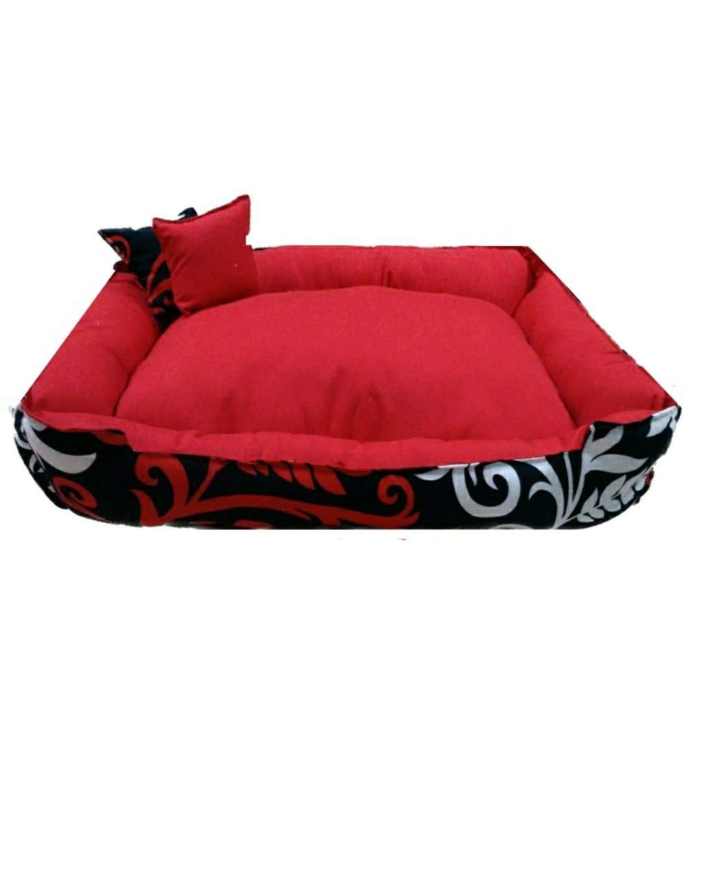 Moro Moro 3 Rectangular Cotton Double Face Bed For Pet Animals-Red
