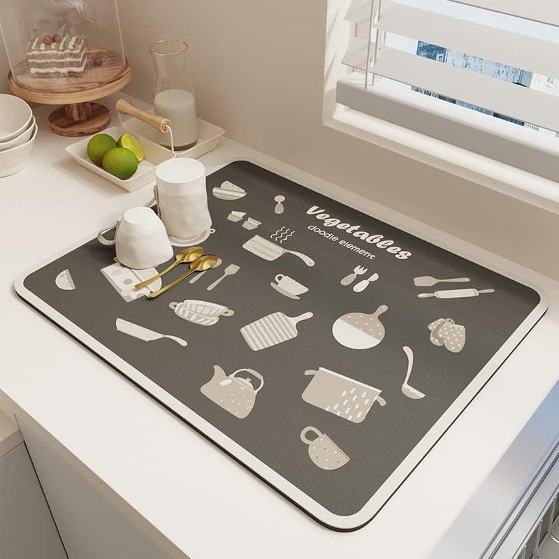 High Performance Dish Drying Mat for Kitchen Use - Stain, Leak & Heat Resistant - Easy to Clean - Ideal for Counters, Sink Sinks, Dish Racks and Coffee Appliances, Now at Al-Israa (Large(40 * 60))