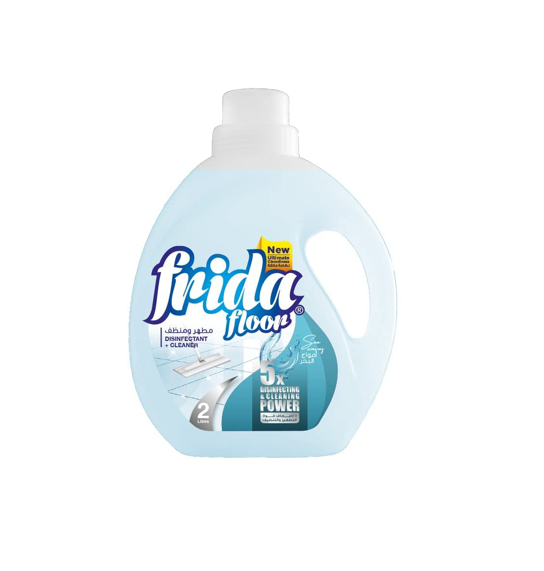 Frida Floor Disinfectant + Cleaner 5X Power, 2 Liters, Sea Waves