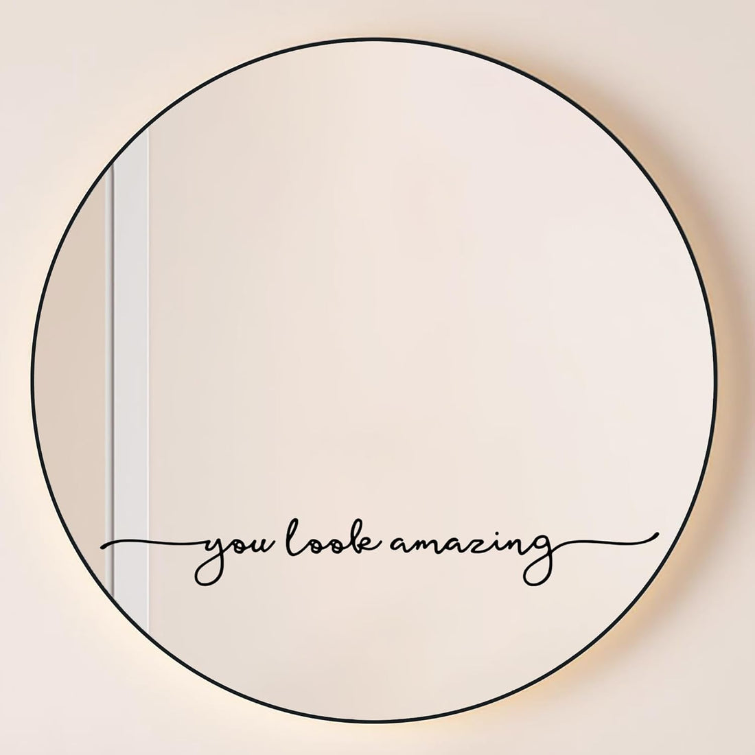 Generic U Look Amazing Mirror Sticker - 18 x 2.5 inch White Vinyl Wall Sticker Salon Decor Hair Salon Sticker Inspirational Quote