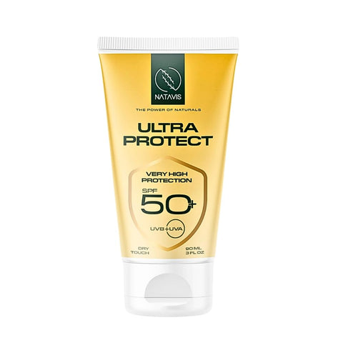 Natavis Ultra-Protect SPF 50+ Sunscreen | Powerful Daily Protection with Organic UV Filters, Vitamin E & Lactic Acid – Gentle on Sensitive Skin – Water & Sweat Resistant
