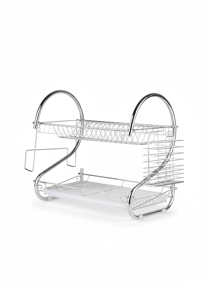 Stainless Steel Dish Rack S - Practical and Stylish Kitchen Organizer Rack 2 Tier Stainless Steel H