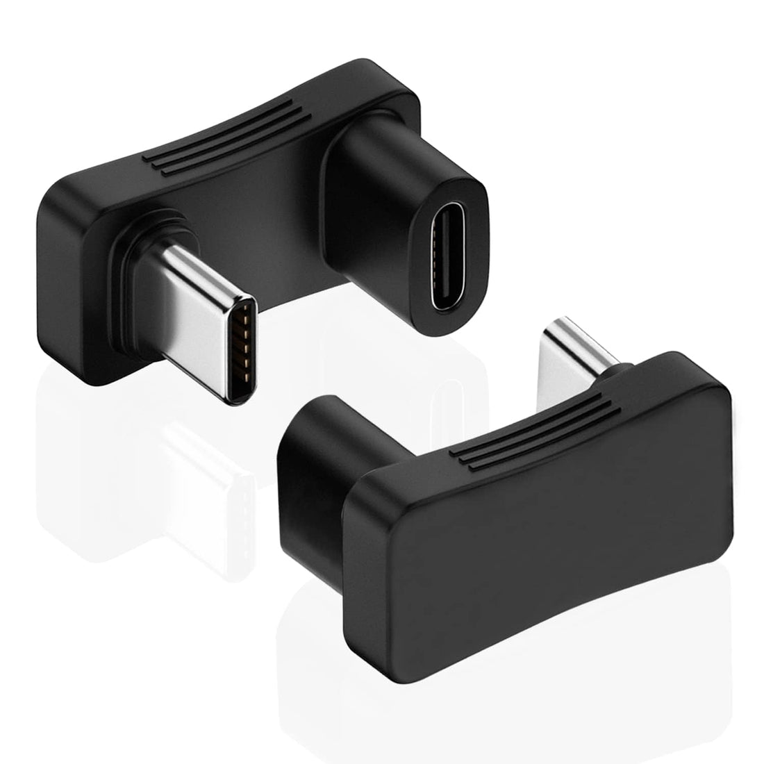 Khazna 180 Degree Angle USB C Adapter 2 Pack, 180° U Shape Male to Female 10Gbps PD 100W Adapter Compatible with Steam Deck, Switch, Laptop, Tablet, Phone and More Type C Devices