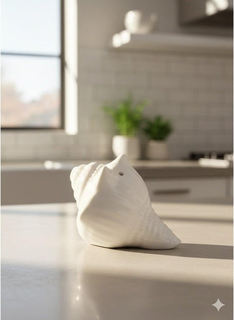 Rosa Matt White Porcelain Pepper Shaker With Durable Material For Home
