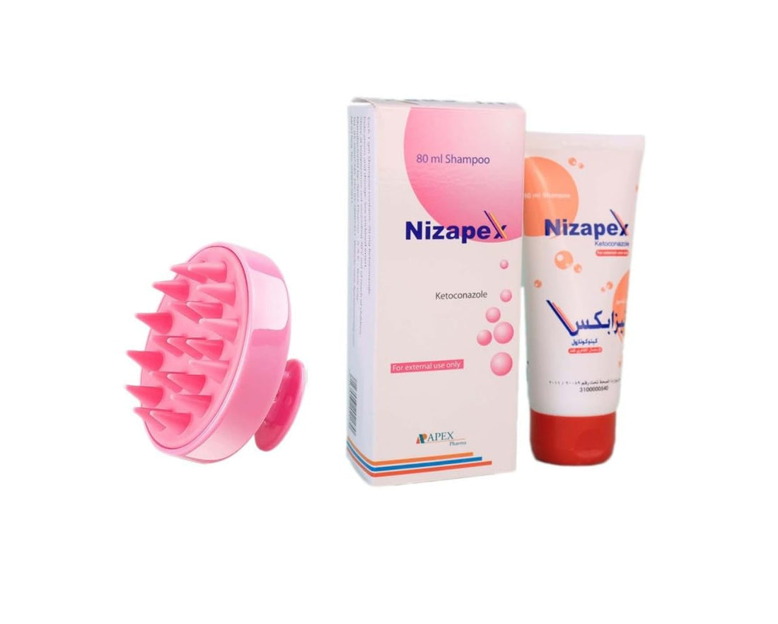 Nizapex Dandruff Shampoo with Scalp Massage Brush, 80 ml, Multicolor