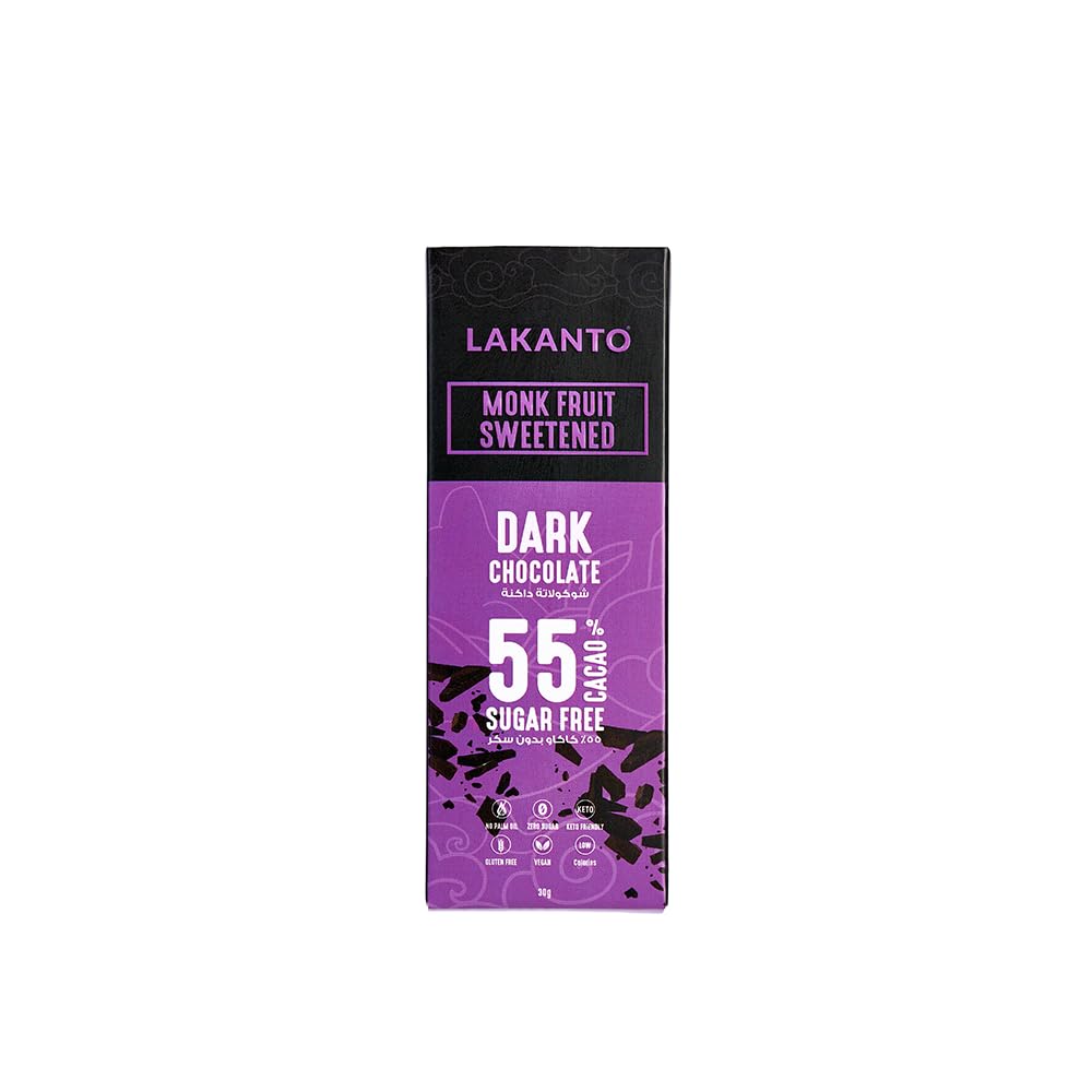 Lakanto Dark Chocolate Bar Sweetened With Monkfruit - 30g