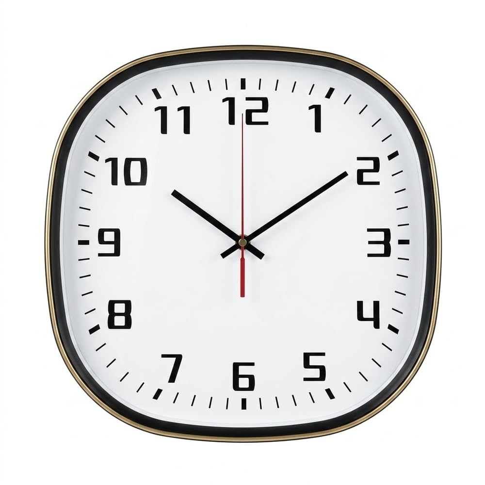 Modern Quartz Wall Clock with Elegant Brown Frame - A1-886