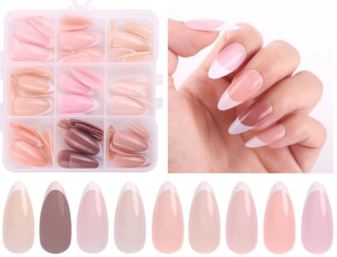 108 Pcs Glossy Colored Straight False Nails, 12Color Press On Nails Set, Full Cover Artificial Fingernails Acrylic Tips Manicure Design Decor for Women Girls DIY Nails-GLOSSY NAILS