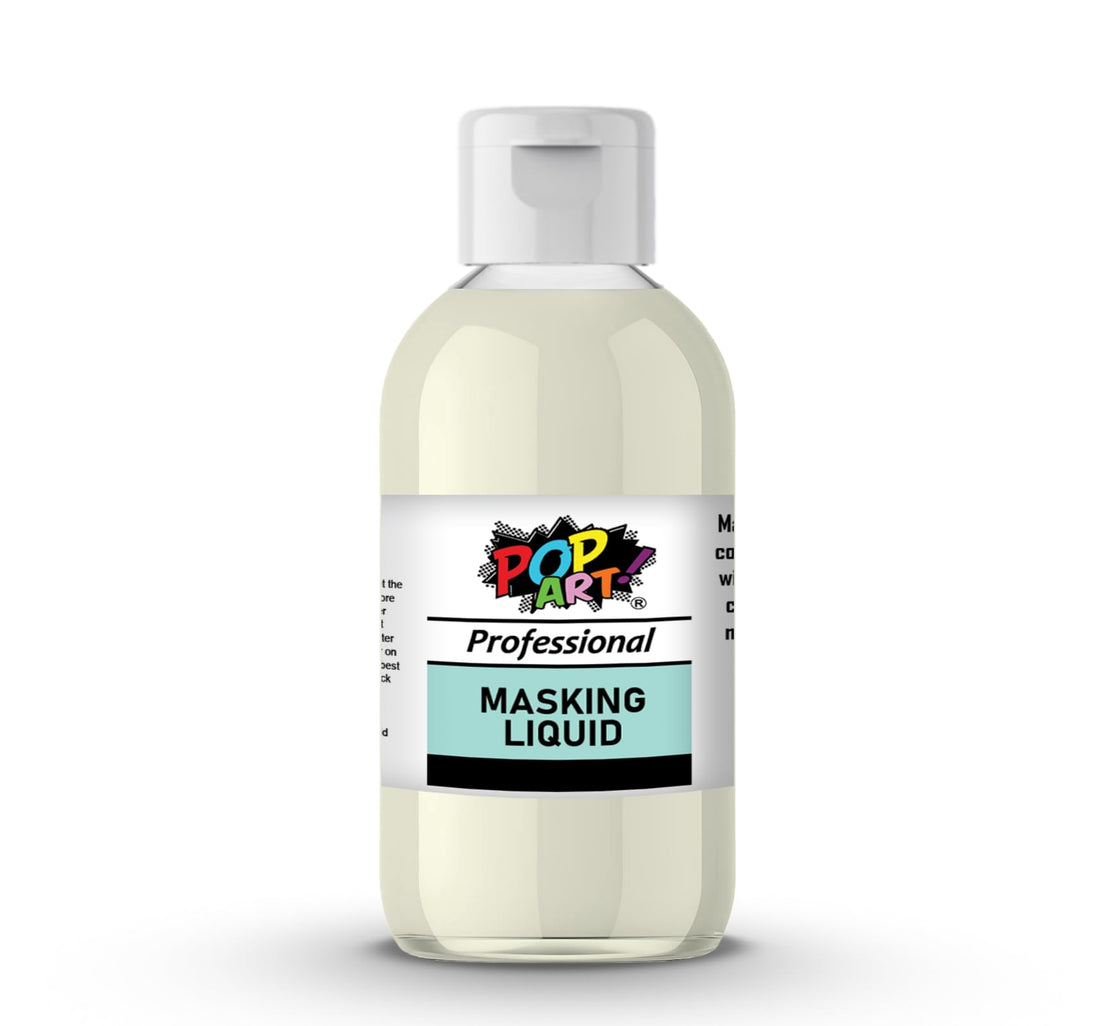 سائل قناع لاتكس قابل للإزالة بسهولة POP ART – Easy Peel Liquid Latex Masking Fluid 125 مل أبيض للرسم، التلوين المائي، الجواش والأكريليك