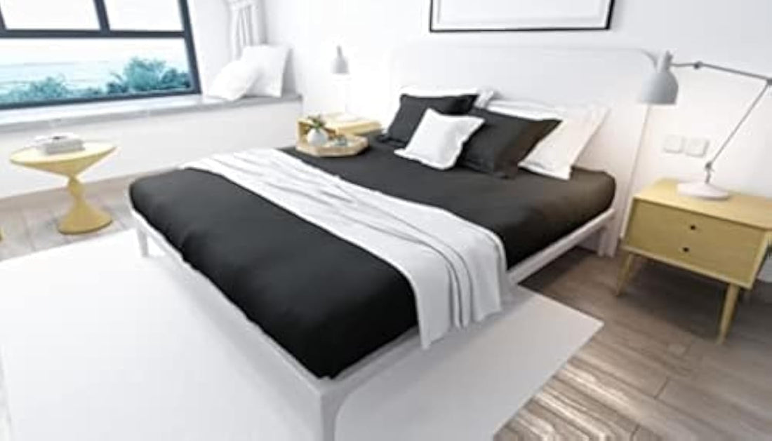 Bed N Home, Fitted Bed Sheet Set - 3 Pieces - Black (120x200cm)
