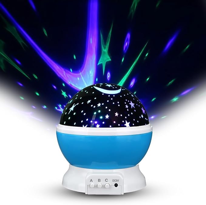 LED Star Master Night Romatic Gift Cosmos Star Sky Master Projector Starry Night Light Lamp Romantic Dream Rotating Projection Lamp, Soothing Sleep Lighting for Kids and Adults (blue)