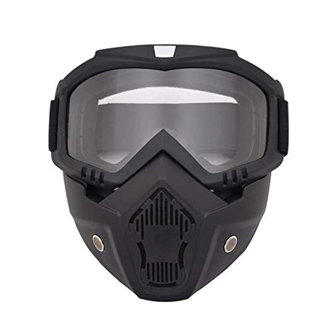 Motorcycle white face mask transparent