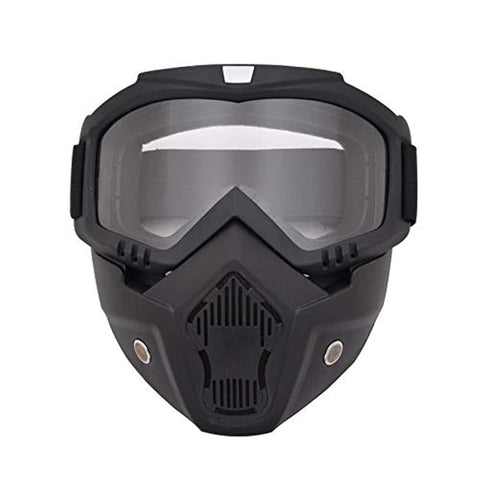 Motorcycle white face mask transparent