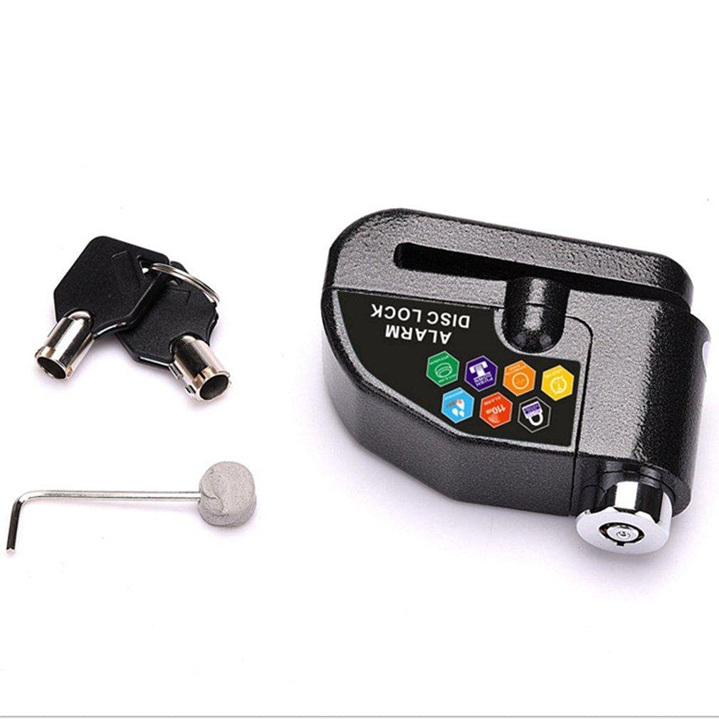 Fernas Alarm Disc Lock - Black, Anti-theft Motorcycle Disc Brake Lock, Waterproof 110dB Alarm Sound and 6mm Pin Brake Disc Wheel Security Lock for Motorbike Bike Scooter DisckLock