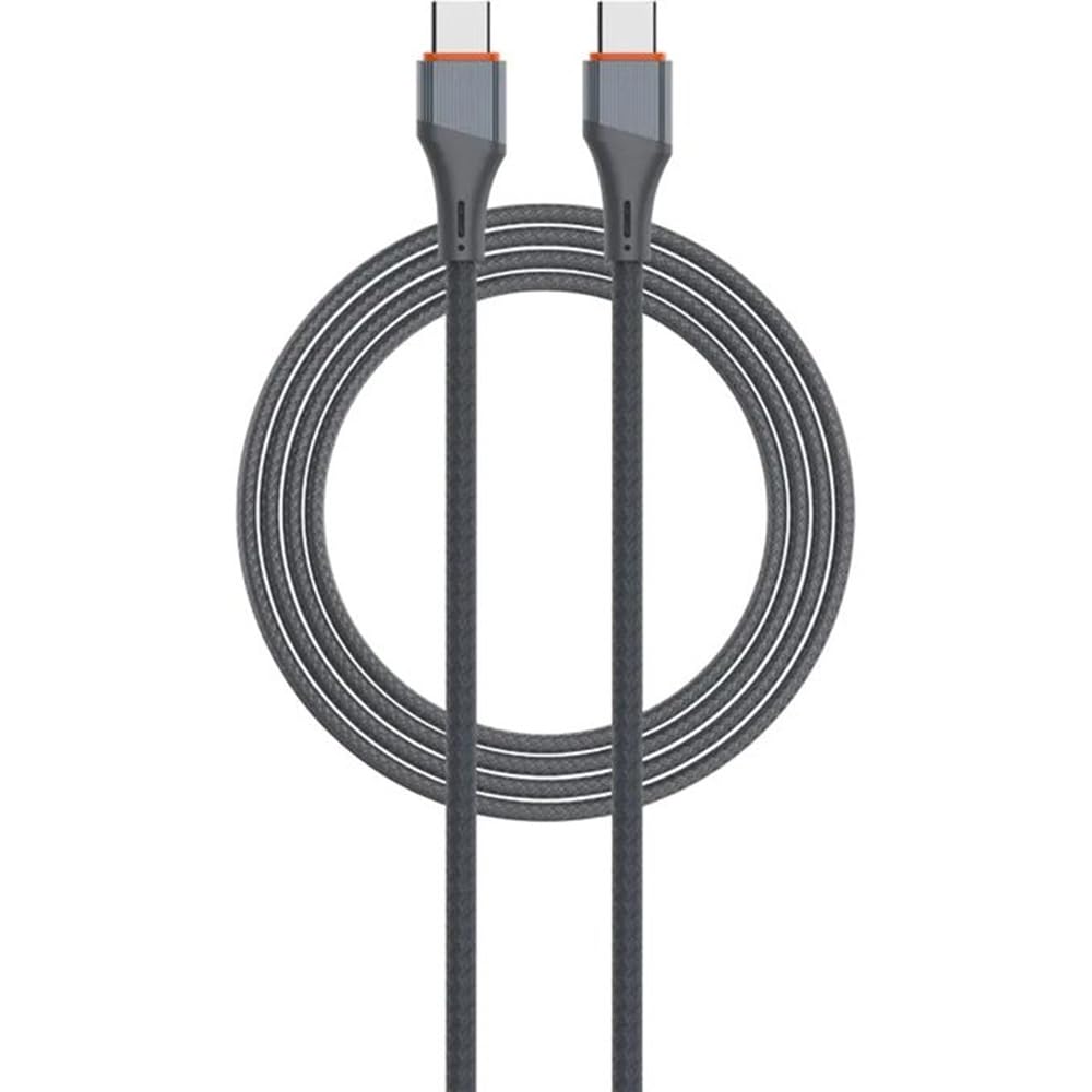 LDNIO Cable 65W Super Fast Charging USB-C TO USB-C 480Mbps Date Transfer Compatible with IPhone 15/iphone 16/s22ultra/s23 ultra/s24 ultra/s25 ultra Compatible with Laptop 2 Meter (Grey., 2 Meter)