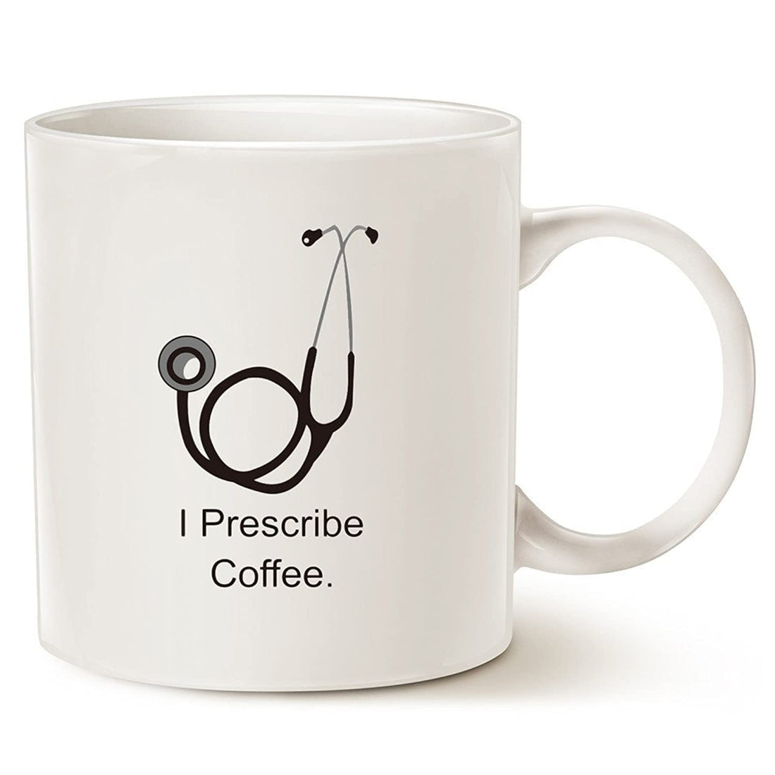 MAUAG Funny Doctor Coffee Mug, I Prescribe Coffee Best Dr Gifts Ceramic Cup White, 11 Oz